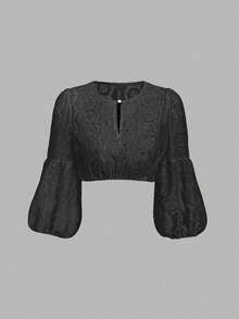 Fairmaia Traditional German Women's V-Neck Lantern Sleeve Top