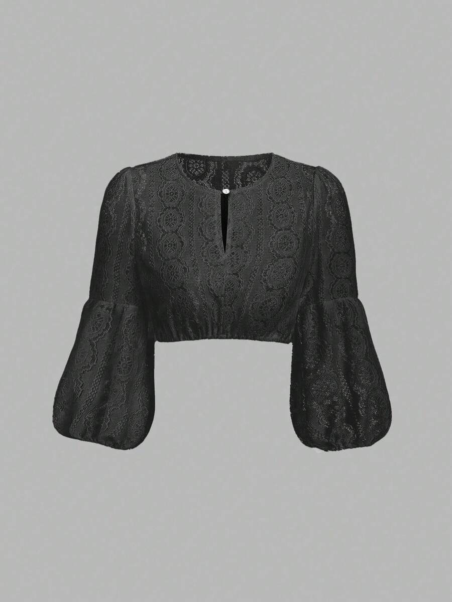 Fairmaia Traditional German Women's V-Neck Lantern Sleeve Top