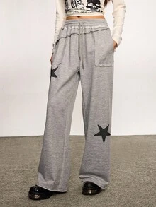 Rina Fox Quần thường ngày in họa tiết dành cho nữ 2025, thời trang cho mùa thu/đông - Xám - Xem 4