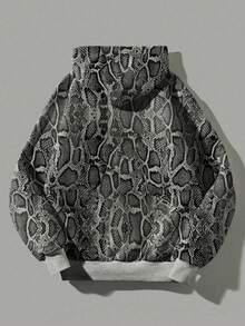 INAWLY Fashionable Snake Skin Print Sweatshirt, Spring/Autumn Fall Cloth For Women - Grey - View 2