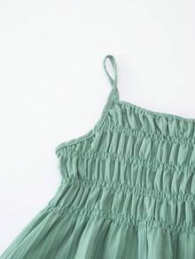 Sparklyn 2 件套青少年女孩休闲吊带背心和阔腿裤套装，梭织面料，松紧腰，夏季