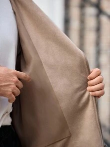 EASEVO Plus Size Men's Fashionable Jacket, Autumn/Winter - Khaki - View 8