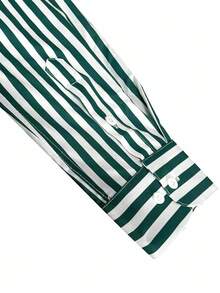 Manfinity Homme 男士条纹长袖衬衫，秋季，复古风格 - 彩色 - 查看 4