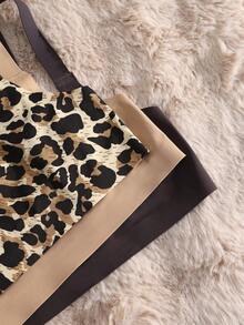 6 st set med leopardmönster och minimalistiskt, bygelfritt set med låg midja och trosor för kvinnor