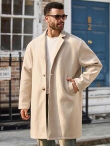 EASEVO Plus Size Men's Casual Apricot Jacket, Autumn/Winter - Apricot - View 1