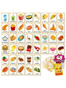 Zazumi 1SET Kids Learning Cards Food Fruit Animal Weather Preschool Educational Cognitive Game Improve Concentration Make Learning Fun - Multicolor - View 12