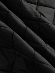 Rusticease Plus Flap Pocket Quilted Vest Coat, For Winter Fall Autumn - Black - View 4