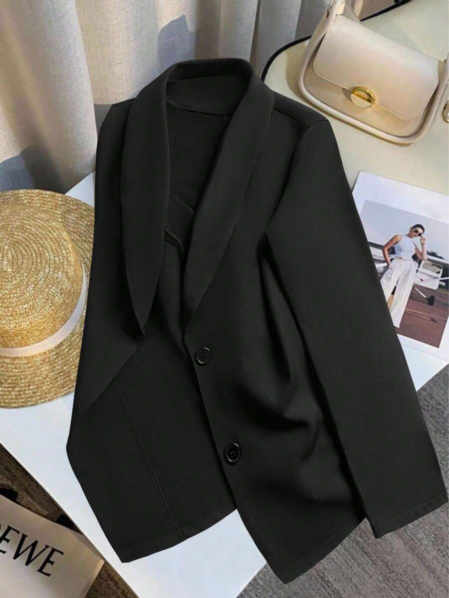 Franclia Women's Black Long Sleeve Fitted Sexy Blazer Jacket, Winter - Multicolor - View 1