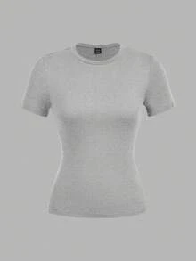 SHEIN EZwear Bộ 3 áo thun bodycon cổ tròn tay dài thường ngày cho nữ - Nhiều màu - Xem 6