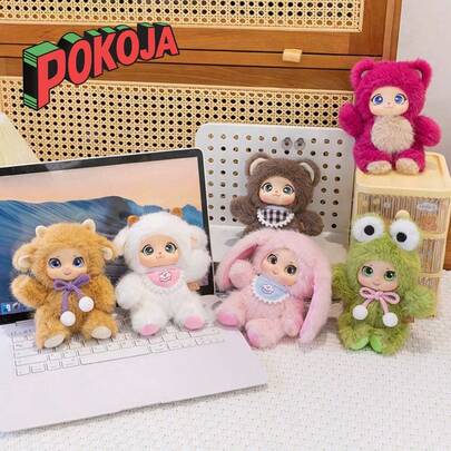 POKOJA LAND Cute Family Vinyl Doll Soft Vinyl Dolls Rose Red Bear Pendant Yellow Sheep Bag Pendant Birthday Gifts Christmas Decor Halloween(Inner Material Tangjia (Hard) Non-Plush Filling) Spring To Summer