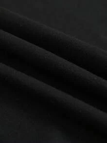 Manfinity Dauomo 男士圆领短袖创意图案休闲百搭夏季T恤套装 - 黑色 - 查看 4