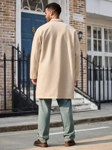 EASEVO Plus Size Men's Casual Apricot Jacket, Autumn/Winter - Apricot - View 2