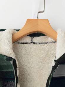 EMERY ROSE Women's Casual Plaid Thermal Lined Short Jacket, Autumn - Green - View 3