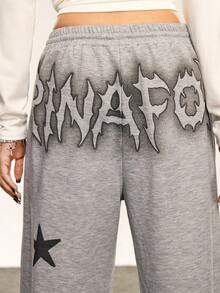 Rina Fox Quần thường ngày in họa tiết dành cho nữ 2025, thời trang cho mùa thu/đông - Xám - Xem 6