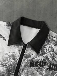 PAVTROS Áo khoác nam dài tay thời trang in họa tiết, thu/đông, áo khoác lót nhiệt - Nhiều màu - Xem 3