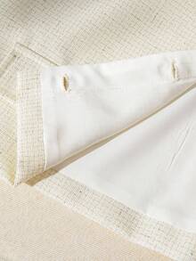 SHEIN Sparklyn 少女优雅通勤圆领外套，秋冬季 - 白色 - 查看 7