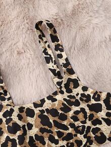 6 st set med leopardmönster och minimalistiskt, bygelfritt set med låg midja och trosor för kvinnor