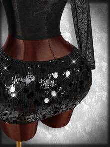 GloRilla x SHEIN ICON Black Bodycon High Waist Super Short Women's Mini Skirt