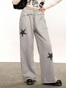 Rina Fox Quần thường ngày in họa tiết dành cho nữ 2025, thời trang cho mùa thu/đông - Xám - Xem 9