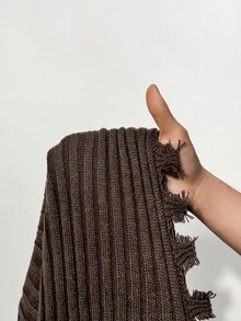 BamGleam Bộ váy maxi dệt kim thanh lịch dành cho nữ, Thu/Đông - màu nâu - Xem 8
