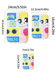 SHEIN Cartoon Anime Series, Foldable Bathroom Mirror, Lightweight, Ultra-Thin, Portable Handheld Mirror, Durable Polyurethane Leather Material, Suitable For Various Occasions And Everyone, Square Foldable Design For Easy Carrying, Suitable For Valentine's Day Gifts, New Year Gifts, New Year Gifts, Gifts For Girlfriends, Holiday Gifts - White - View 5
