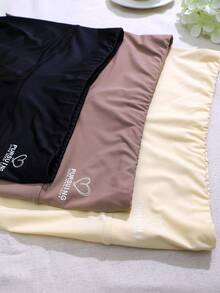3pcs Women's Comfortable Soft Heart Pattern High Waist Seamless Briefs