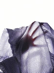 SHEIN Playful Pals 女宝宝荷叶边领条纹长袖上衣配阔腿裤可爱两件套