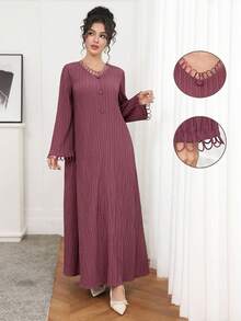 Al Najma 腰部系带休闲优雅百搭派对透视连衣裙 - 灰色 - 查看 1