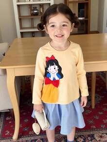 SHEIN 3件套年轻女孩针织可爱女孩图案圆领休闲T恤 - 彩色 - 查看 6