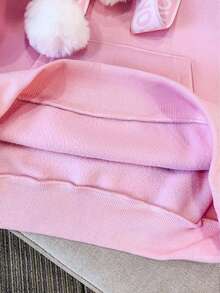 Resyla Women's Autumn/Winter New High-End Minimalist Fleece Hooded Sweatshirt - Pink - View 3