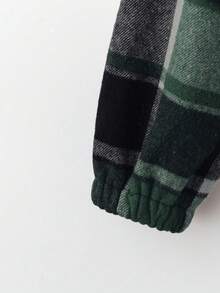 EMERY ROSE Women's Casual Plaid Thermal Lined Short Jacket, Autumn - Green - View 4