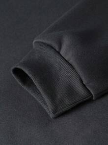 SHEIN LUNE 女士字母印花圆领卫衣，圣诞节 - 深灰色 - 查看 4