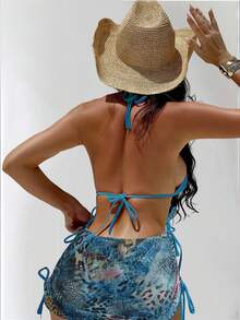 Swim SXY Women's Leopard Print Bikini Swimsuits Set, Multiple Piece, Vacation, Casual, Swimming Pool, Beach, Sunbathing, Sexy Bathing Suit For Summer - Multicolor - View 2