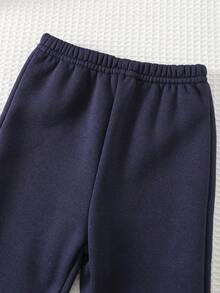 Cozy Pixies 2 pezzi Set di felpa con cappuccio a maniche lunghe con stampa di lettere e pantaloni in vita elastica per bambino