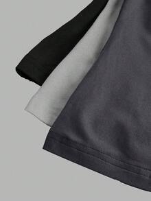 SHEIN EZwear Bộ 3 áo thun bodycon cổ tròn tay dài thường ngày cho nữ - Nhiều màu - Xem 7