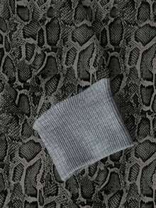 INAWLY Fashionable Snake Skin Print Sweatshirt, Spring/Autumn Fall Cloth For Women - Grey - View 3