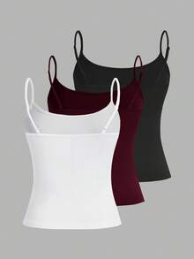 SHEIN EZwear 3 件套女士性感短款吊带背心，适合夏季