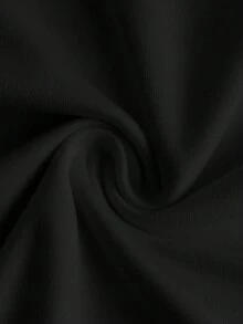 SHEIN EZwear 3件套黑色、灰色、酒红色休闲U领修身短款长袖T恤，适合秋冬季 - 彩色 - 查看 4