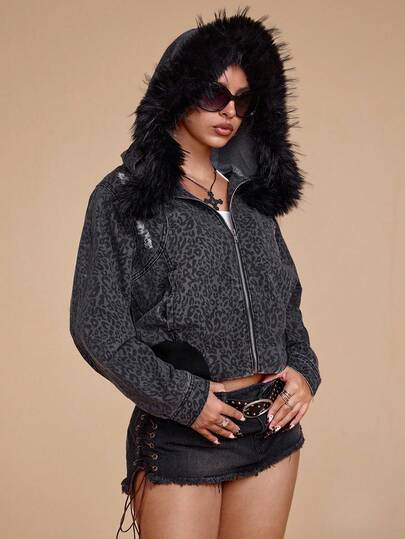 Grunge Punk Jeans acampanados de mujer con bolsillos con remaches, cremallera y bordados, de talle bajo y estilo punk desgastado