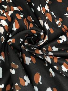 SHEIN Clasi Váy dài thắt eo họa tiết hoa nhỏ cổ chữ V thời trang thu đông dành cho nữ cỡ lớn, trang phục maxi ôm sát tôn dáng - Nhiều màu - Xem 3