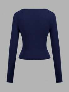 SHEIN EZwear 3pcs Women's Crew Neck Mid-Length Casual Tight Fit Basic Long Sleeve T-Shirts, Suitable For Autumn/Winter