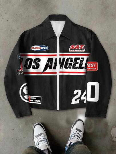 PAVTROS 男士撞色印花拉链长袖外套，秋冬款