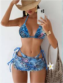 Swim SXY Women's Leopard Print Bikini Swimsuits Set, Multiple Piece, Vacation, Casual, Swimming Pool, Beach, Sunbathing, Sexy Bathing Suit For Summer - Multicolor - View 6