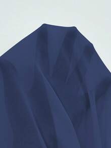 Elenzga 新款褶皱腰带装饰纽扣后腰带设计轻盈连衣裙，优雅大方，适合婚礼、节日、休闲场合 - 寶藍色 - 查看 8