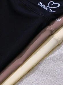 3pcs Women's Comfortable Soft Heart Pattern High Waist Seamless Briefs