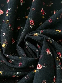 SHEIN Clasi Plus Ditsy Floral Print Lantern Sleeve Dress Fall Cloth For Women