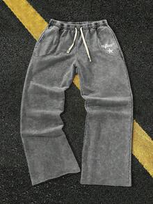 Manfinity EMRG Men Star Pattern Grey Comfortable Sweatpants, Suitable For Everyday Casual Wear Or Athletic Activities. Whether Strolling The Streets Or Working Out At The Gym, These Pants Are The Ideal Choice To Showcase Your Leisure Style, For Rave