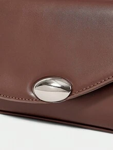 SHECARRY 女士翻盖手提包，简约时尚 - 咖啡 - 查看 5