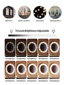 1PC4/6/8/10/12/14 LED Bulb Vanity Mirror Light, 3-Color USB Power Adjustable Vanity Mirror Light, Suitable For Home Bedrooms - Multicolor - View 16