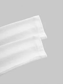 SHEIN EZwear 2pcs/Set Women White Crew Neck Casual Slim Fit Long Sleeve T-Shirt Set, Suitable For Autumn/Winter,White Shirt - White - View 8